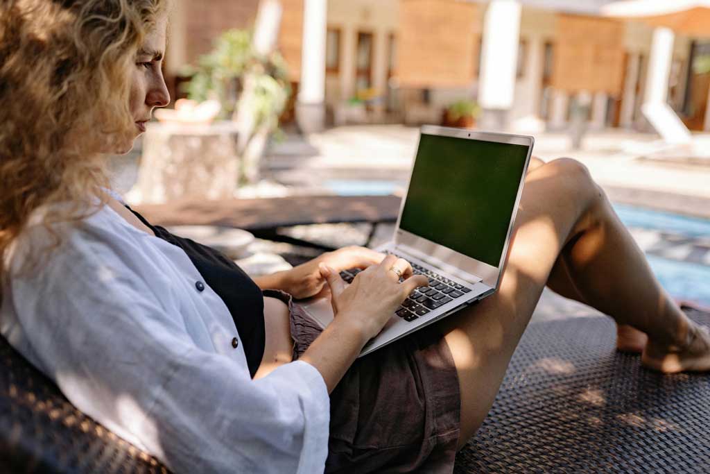 A Woman using Laptop 