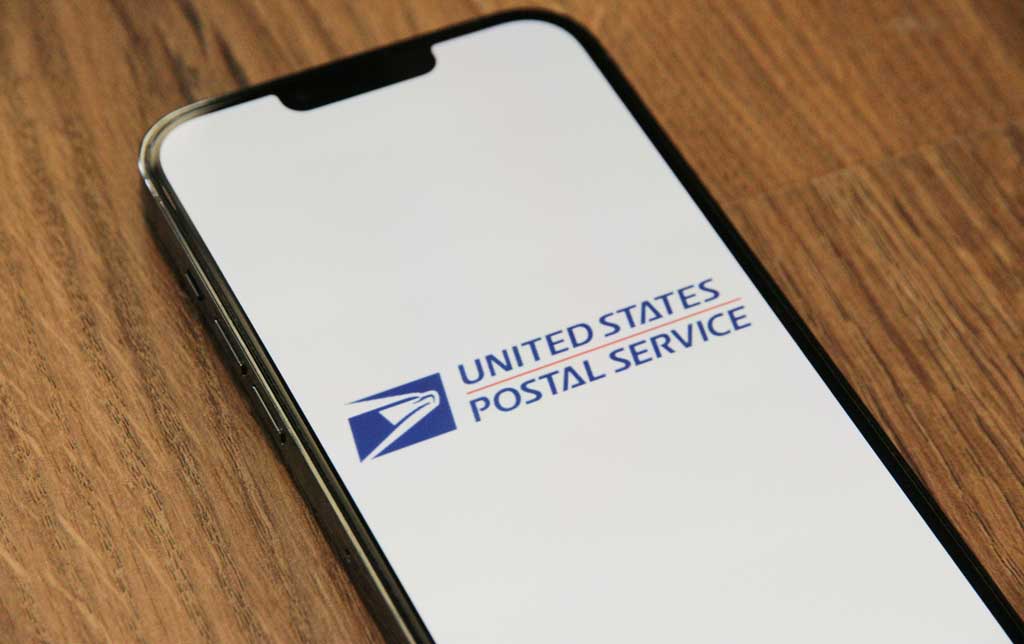 A phone with USPS logo