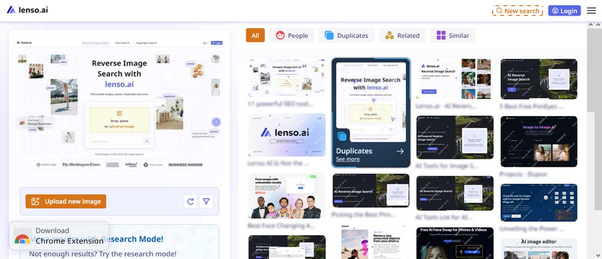 Lenso.ai reverse image search