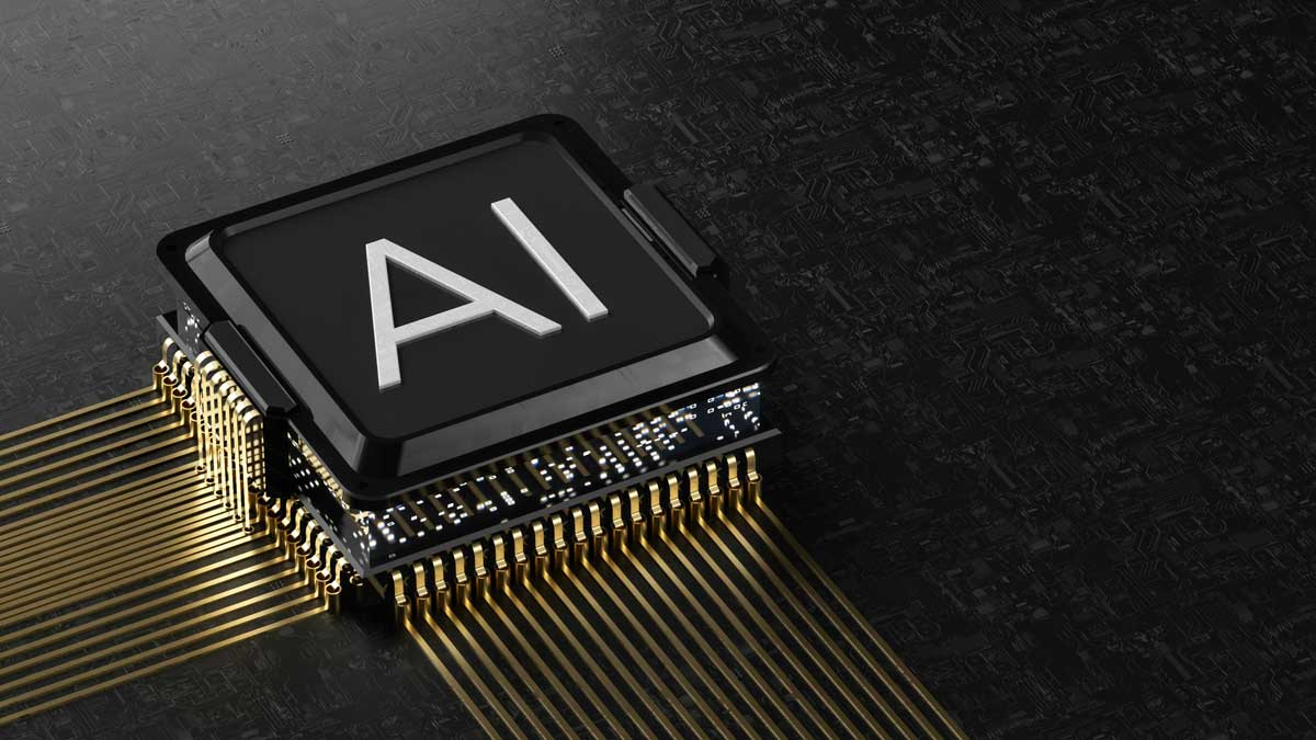 Computer chip with the letter AI