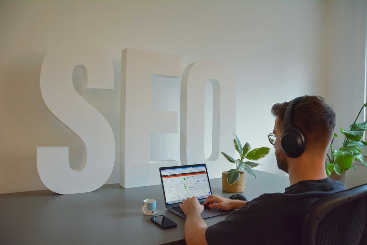 Focused professional working at an SEO agency