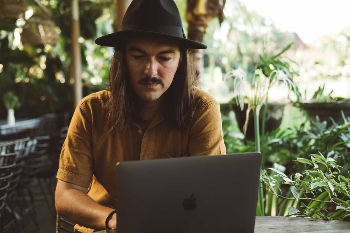 Digital nomad working remotely