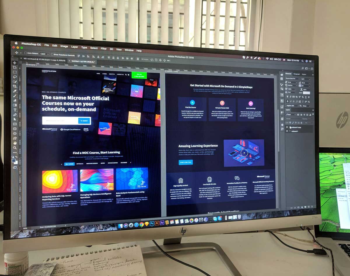 Web design using Photoshop
