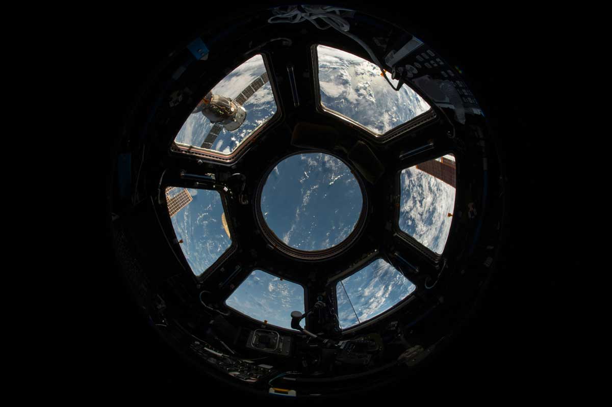 Space shuttle view outside the earth