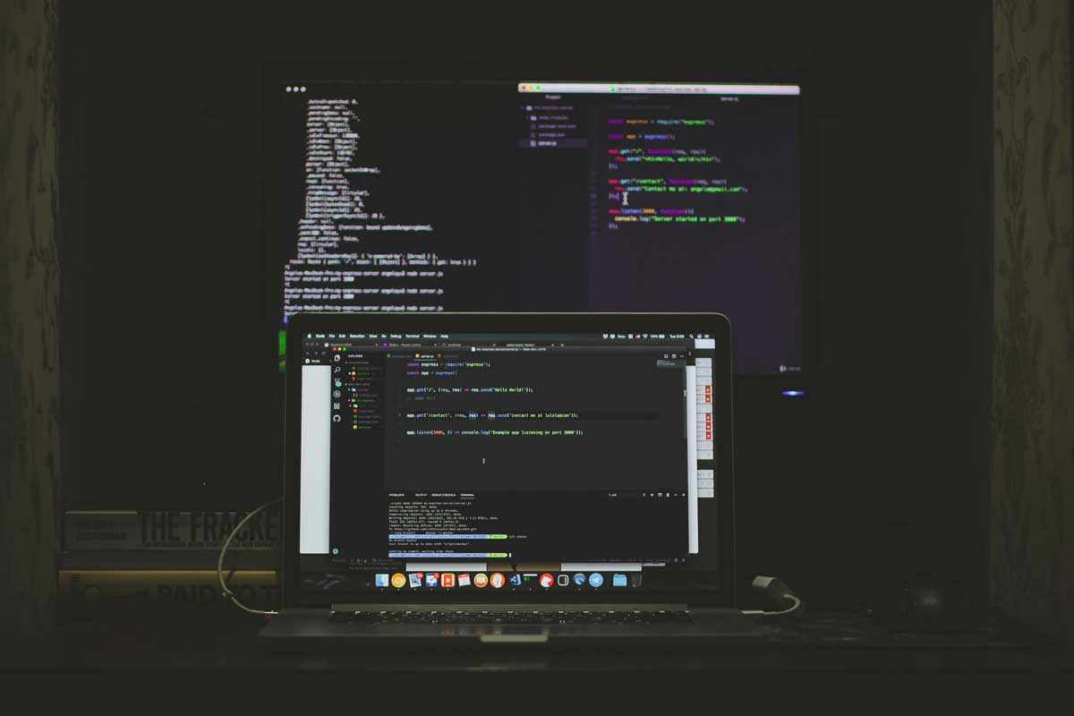 Turned-on macbook pro