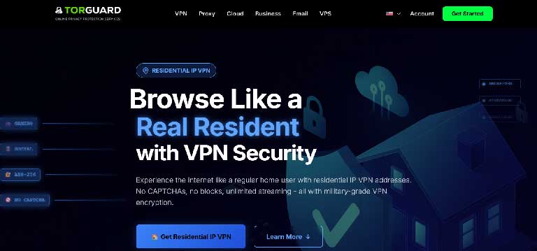 TorGuard Residential IP VPN Plan Page Screenshot