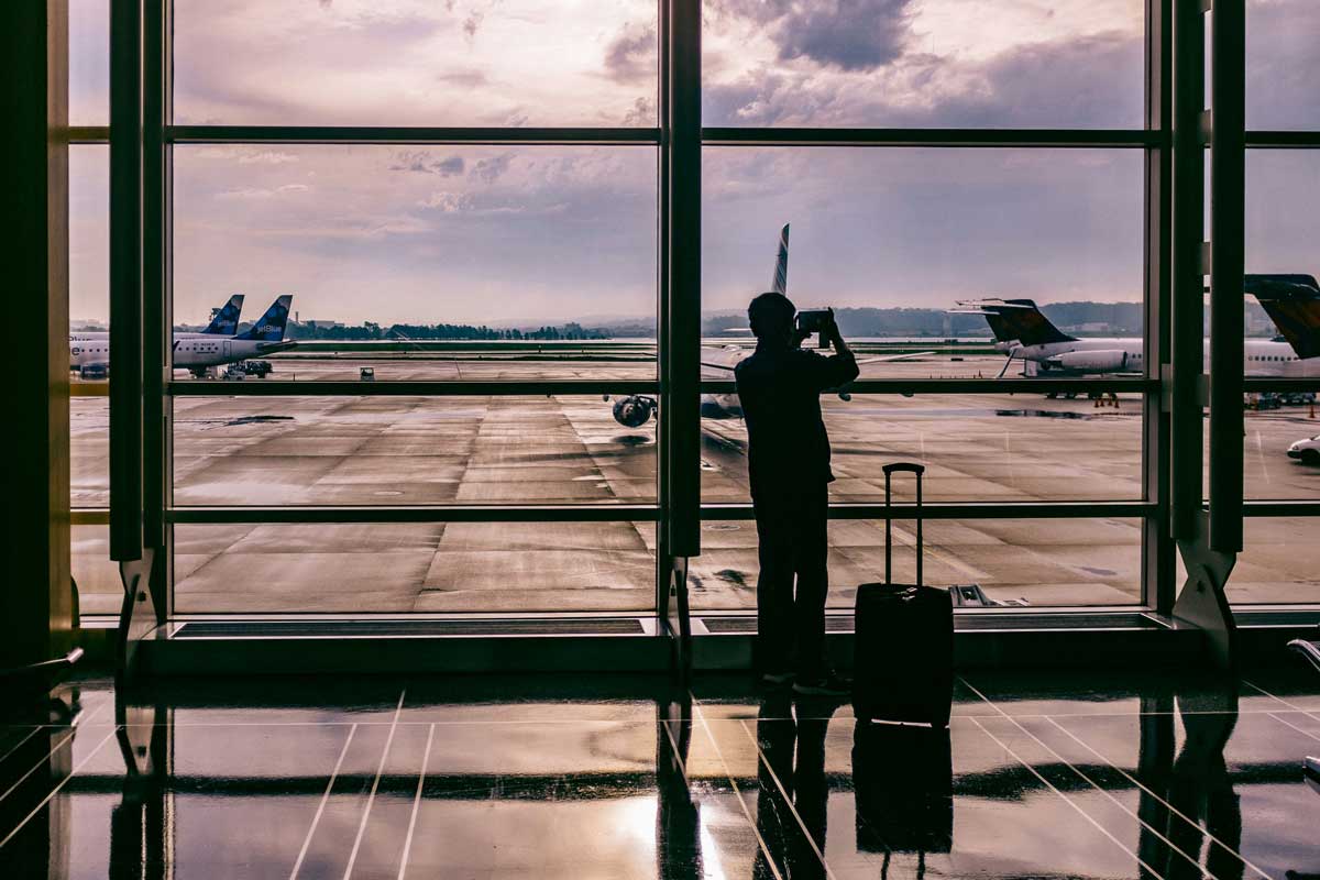 Taking photo of plane