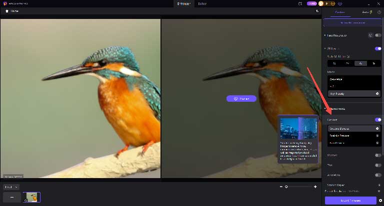HitPaw FotorPea AI denoise and sharpen tools for improving image clarity