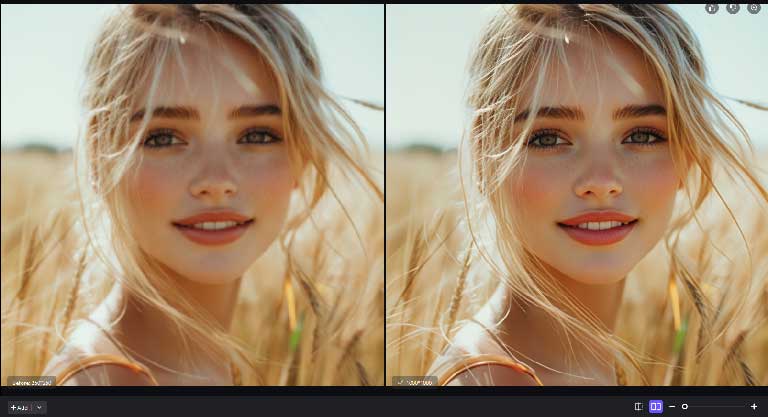 HitPaw FotorPea Face Model enhances facial details in a portrait