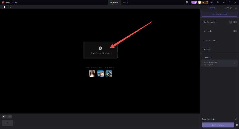 HitPaw FotorPea interface for uploading an image to enhance
