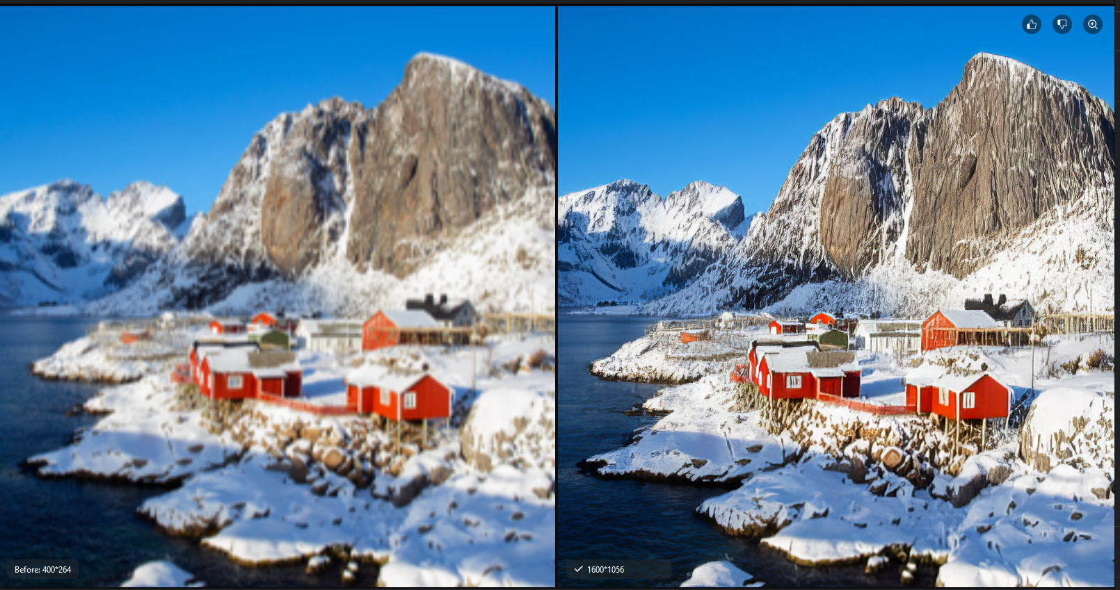 HitPaw FotorPea before and after preview of an enhanced image