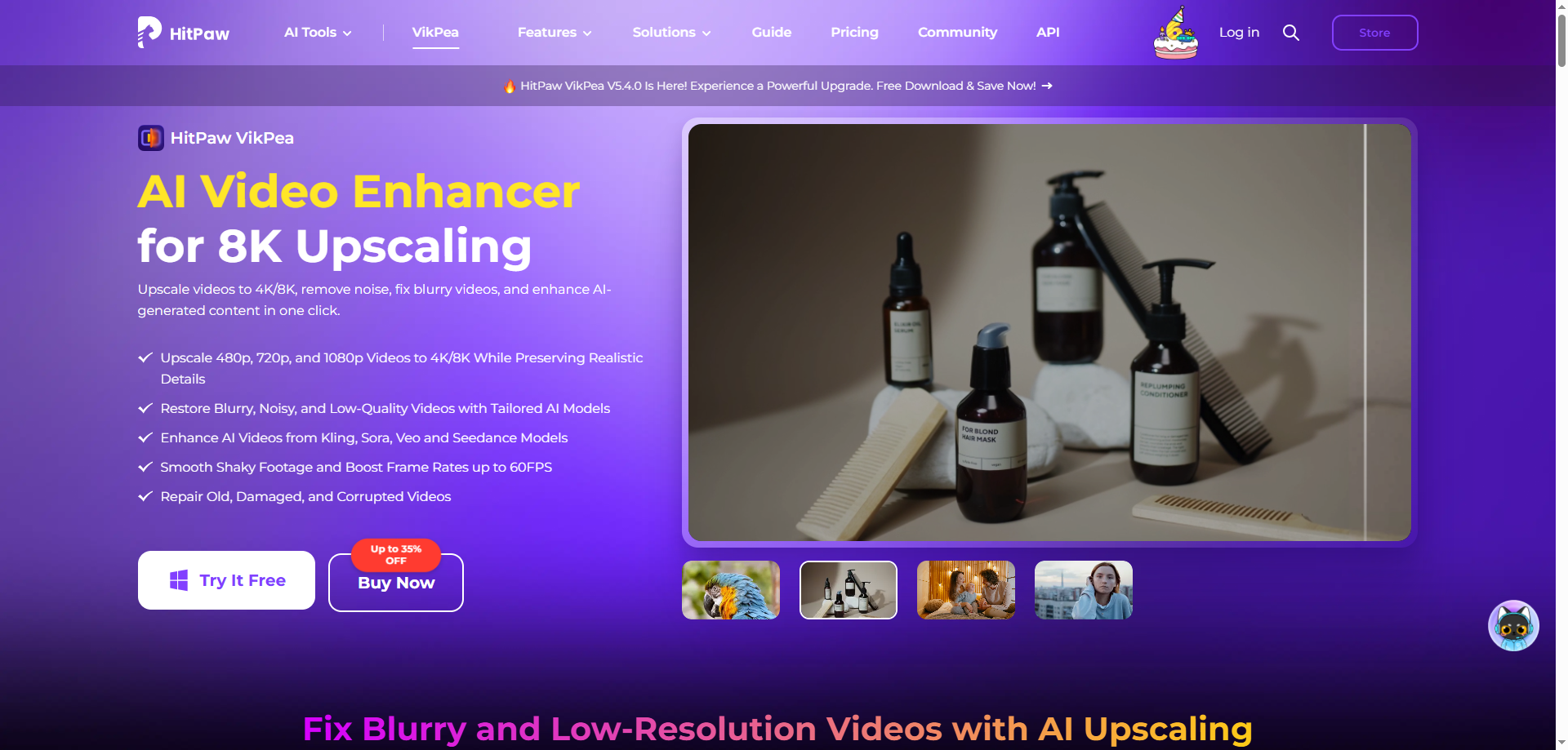 Download and install HitPaw VikPea AI video enhancer on a computer