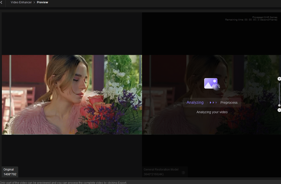 HitPaw VikPea output resolution settings for AI video upscaling