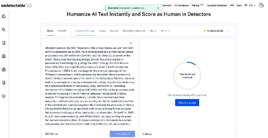 Undetectable AI