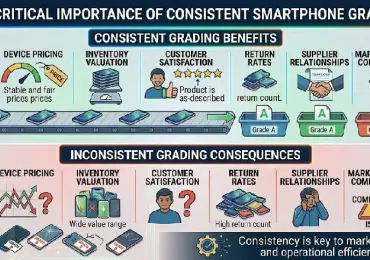 Can AI Grade Smartphones More Consistently Than Human Inspectors?